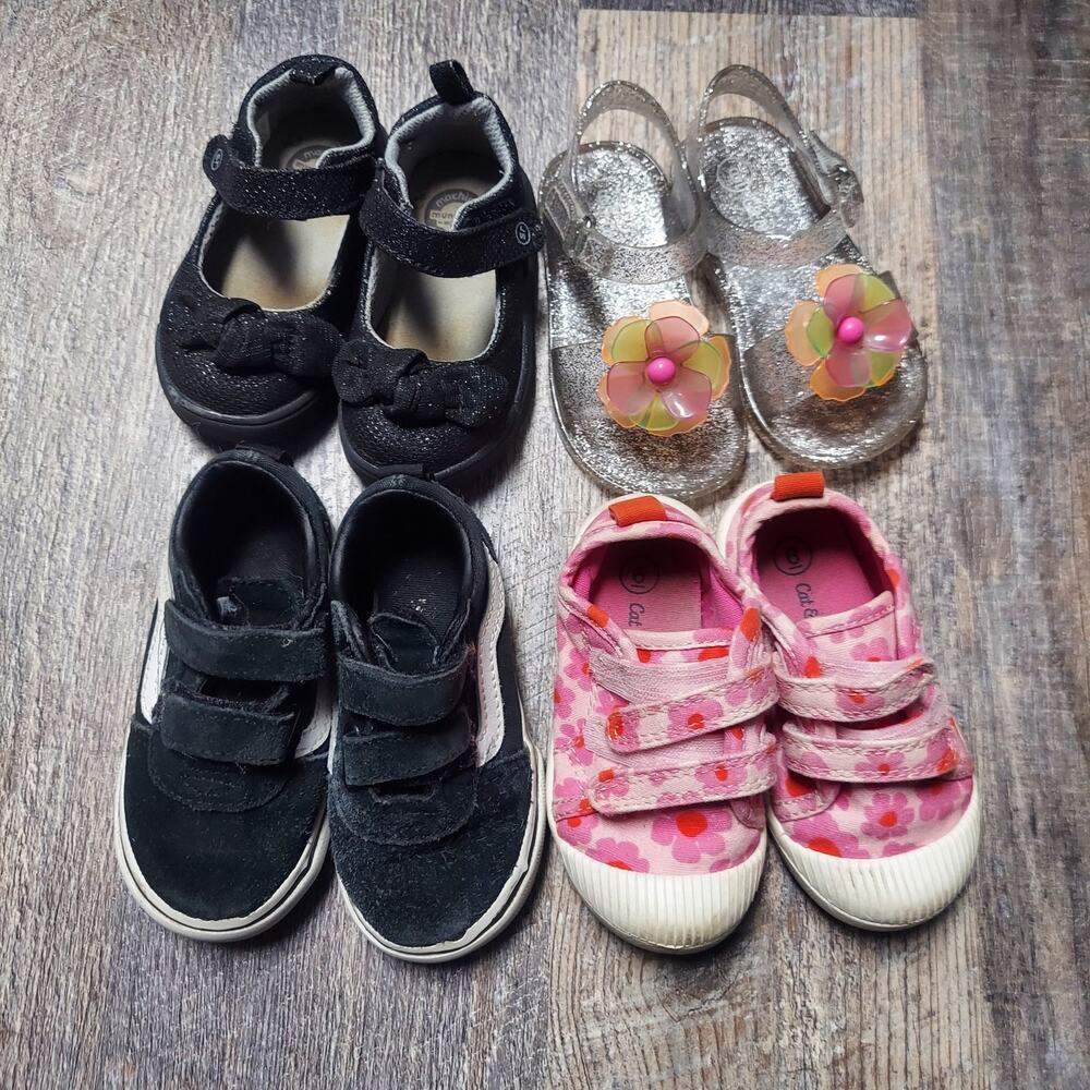 Vans Stride Rite Cat & Jack Toddler Girls Size 5/6 Shoe Bundle 4 Pairs